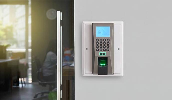 Access control system installed on the door