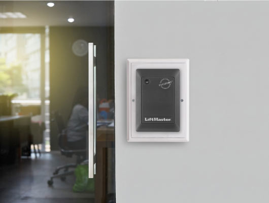 access control card reader installed in a business org.