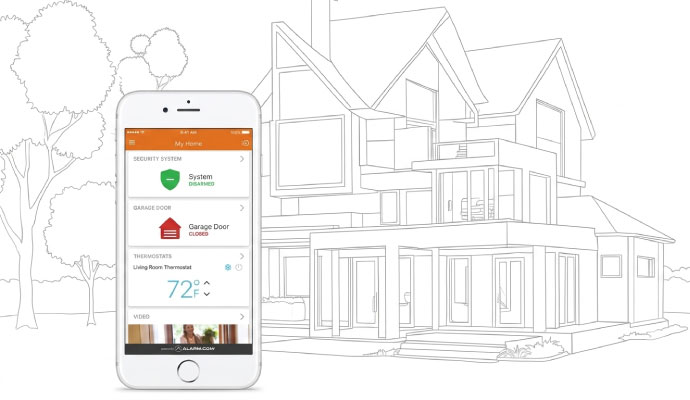 Alarm.com interactive home security app Alarm.com interactive home security app
