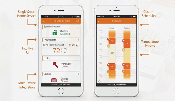 Alarm.com smart home scheduling app