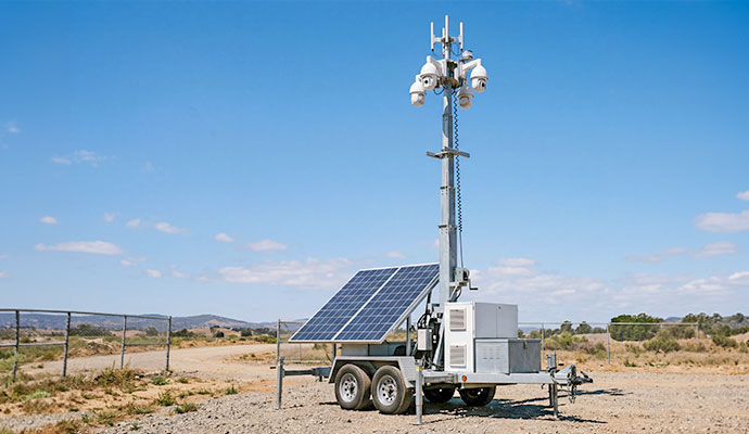 Solar-powered autonomous mobile surveillance unit