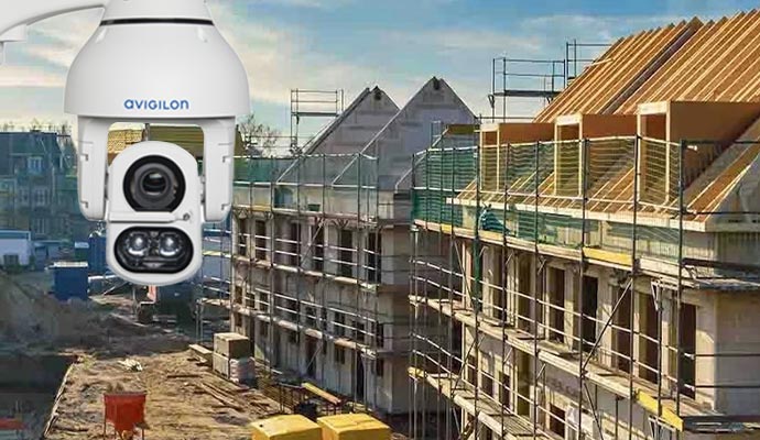 Avigilon security camera in construction area