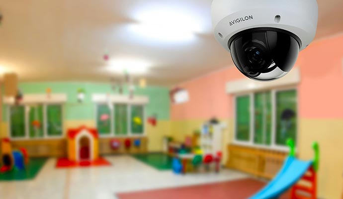 Avigilon security camera installed in daycare center