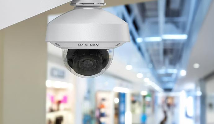 Avigilon security camera installed in retail store