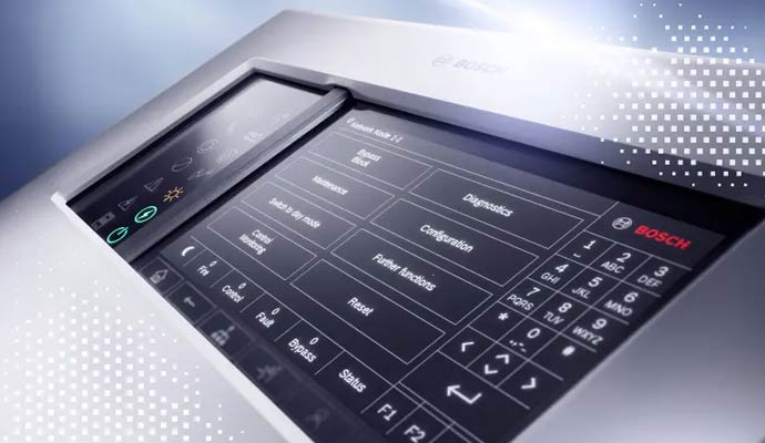 Bosch fire alarm control panel display