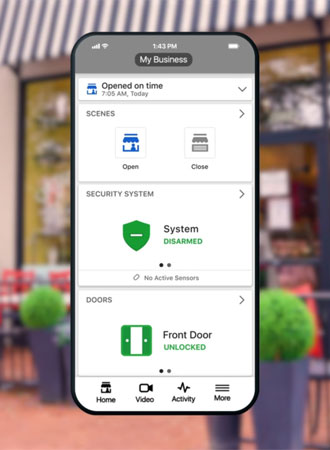Business monitoring system app interface