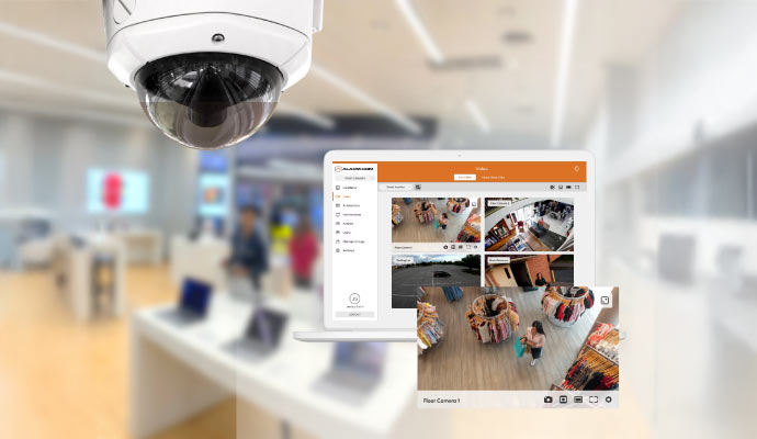 business security camera in a retail store