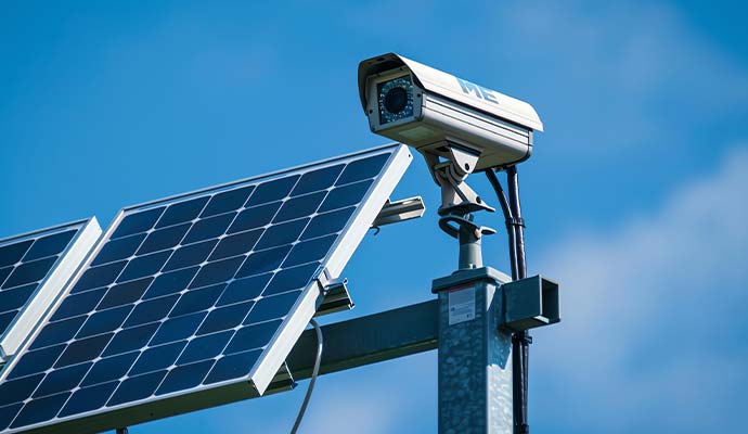 CCTV surveillance camera with solar