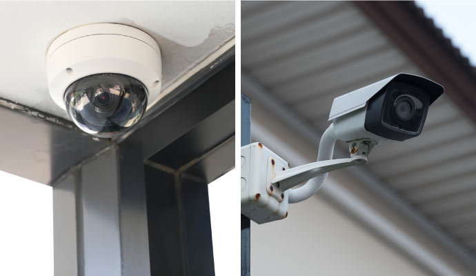 collage of indoor and outdoor camera