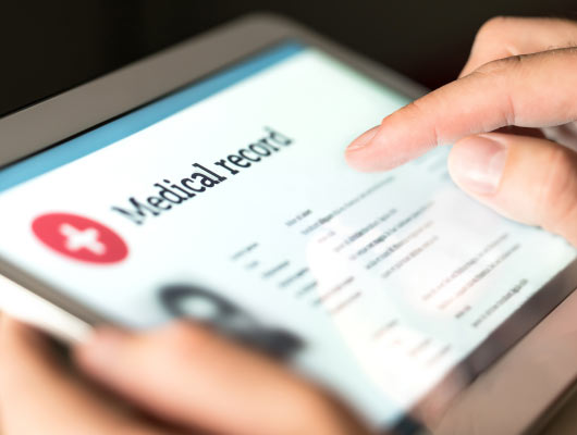 smart health report on a tablet