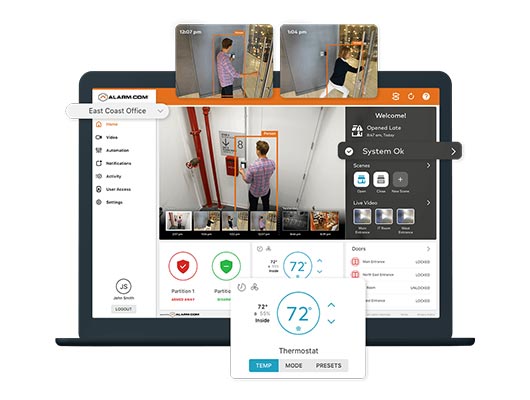 Interactive security system installed in the business area