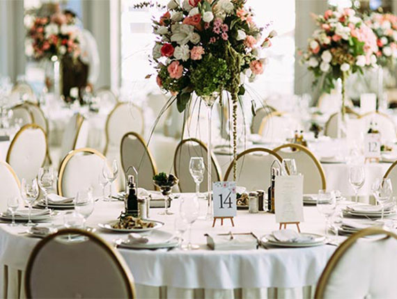 Nicely decorated party hall