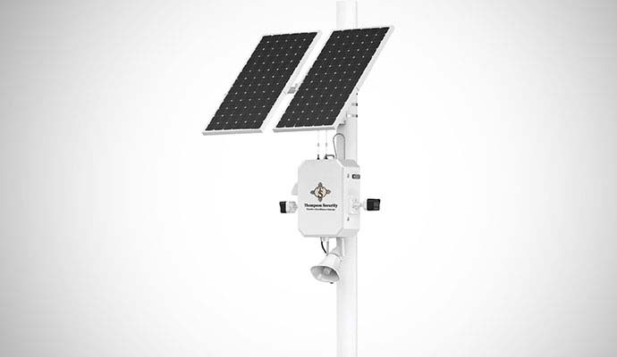 Pole-mounted solar surveillance box