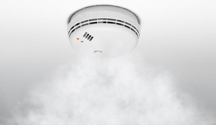 Smoke detector providing fire safety in a restaurant