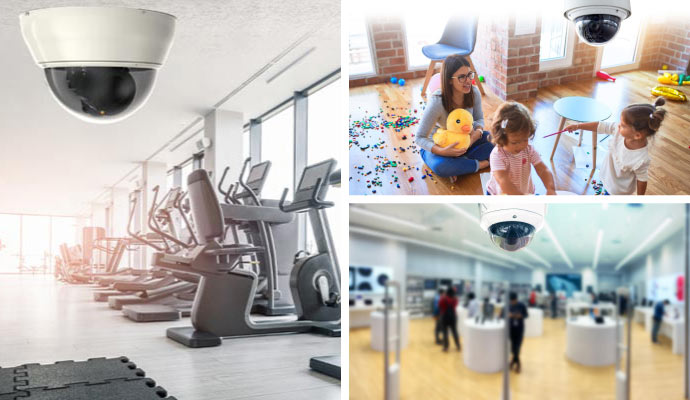 Security camera in different commercial space