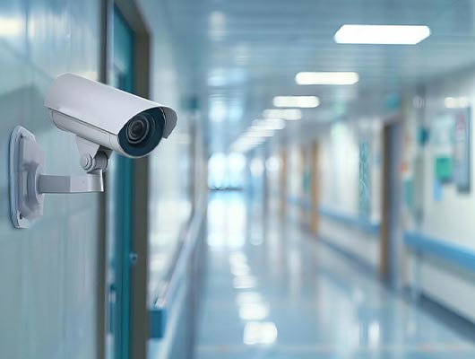 Security camera installed in the health care