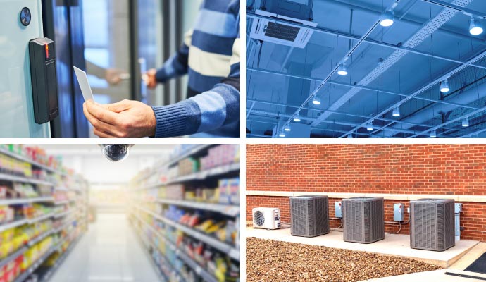 Controls for automated access system, lighting, security and HVAC
