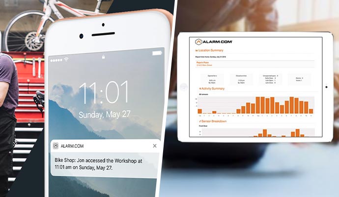 Collage of smart notification and business reporting