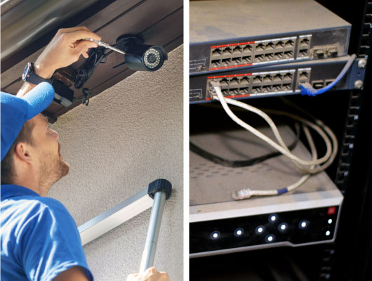 Hybrid video surveillance system installation