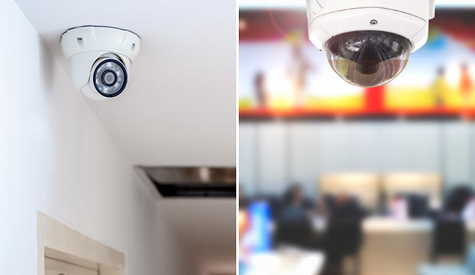 Collage of indoor camera and IP PTZ camera