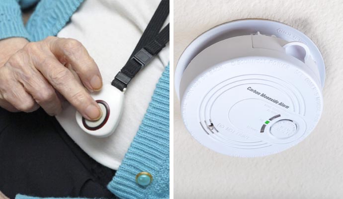 Collage of medical alert system and carbon-monoxide detector