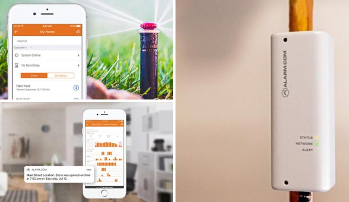 Collage of smart irrigation, smart scheduling, and flood detection device