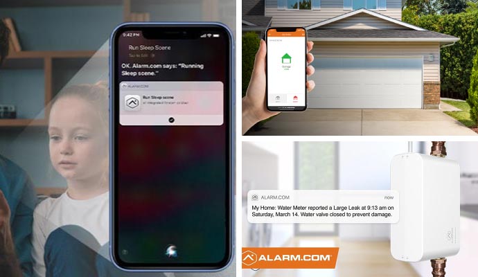 Collage of different smart home automations