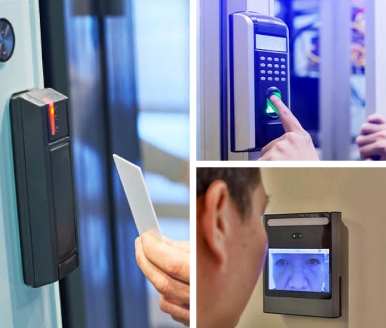 Collage of different types of access control systems