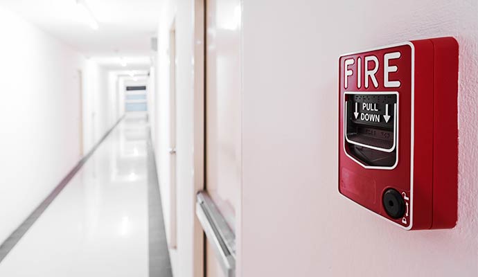 Fire alarm on the corridor