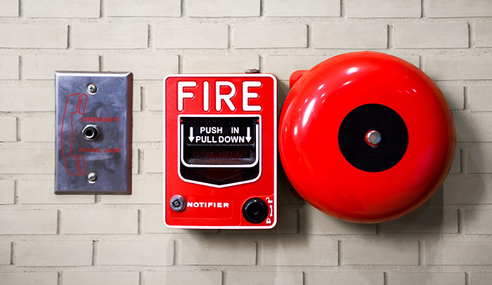 Fire alarm pull station and notification bell