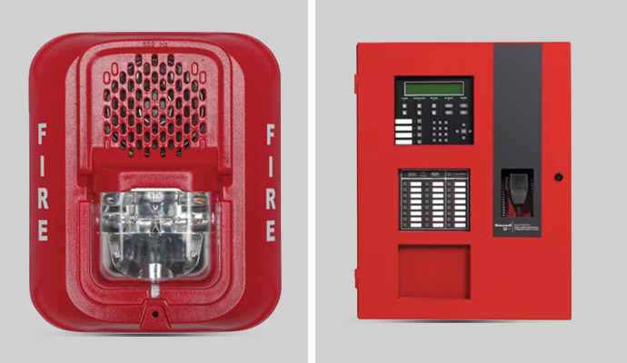Fire alarm strobe horn and control panel