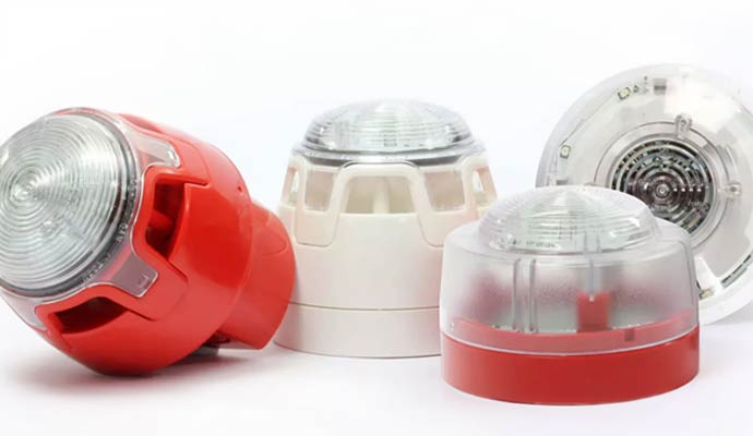 Fire alarm strobe lights and sounders
