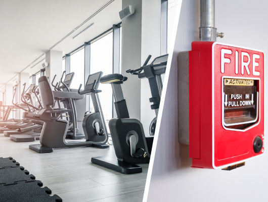 fire alarm in fitness facility