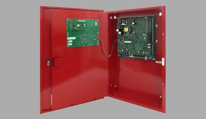 Fire alarm panel with circuit board