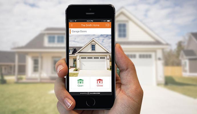 Garage door opener app interface