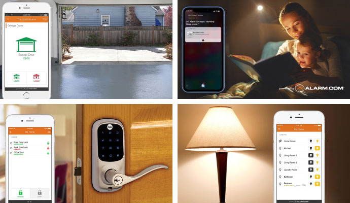 Home automation app features collage