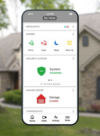 Home automation app interface