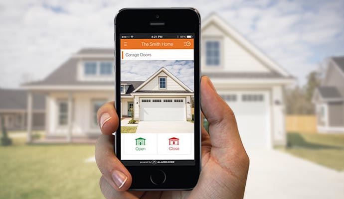 Garage door monitored securely