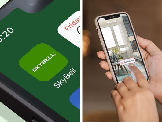 Skybell doorbell connected with phone