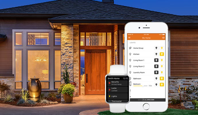 smart lighting system installed in a house