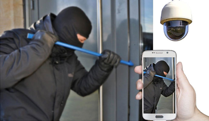 Burglary detection camera with mobile security monitoring Burglary detection camera with mobile security monitoring