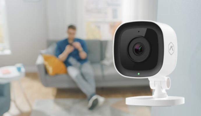 Close-up look of an indoor cctv camera