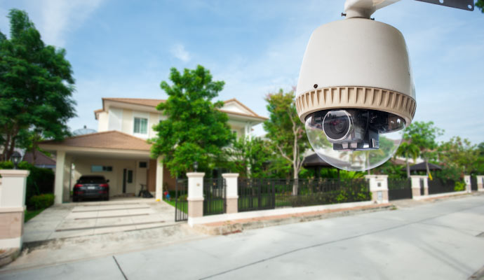 dome camera outside of residential house