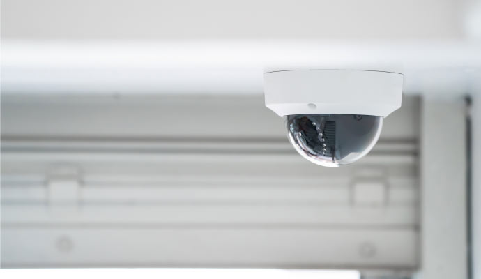 dome security camera on the roof