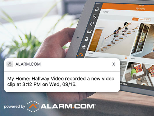 security camera connected to a phone