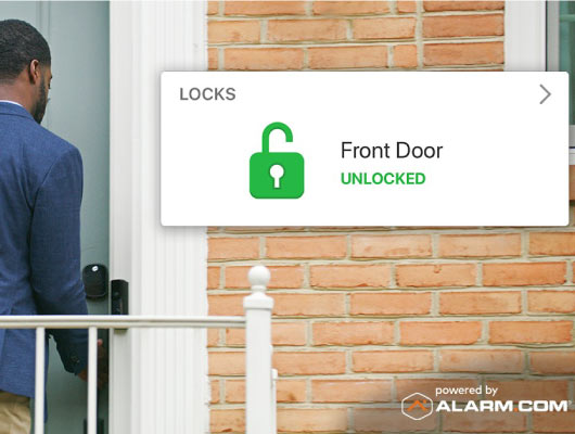 front door lock smart notifications system