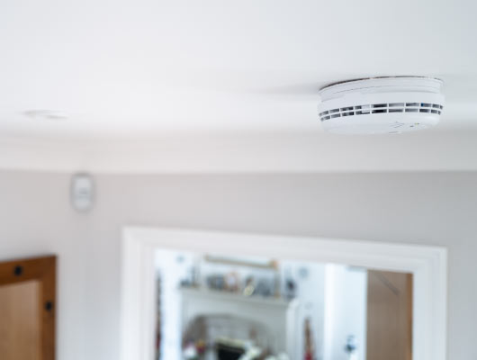 Smoke detector in the ceiling