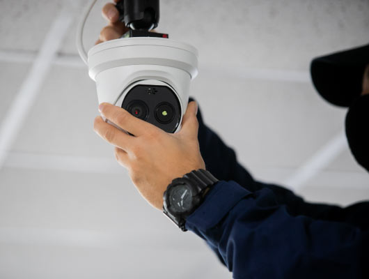 turret security camera installation