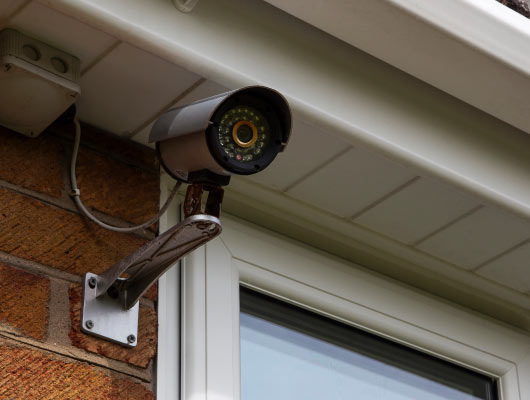 installed wired security camera