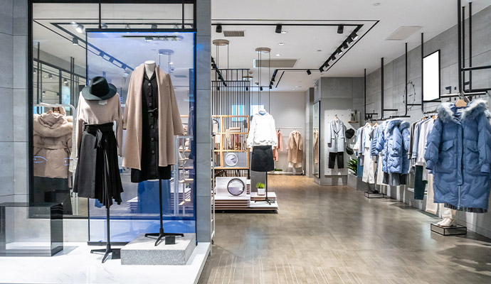 Modern clothing store interior
